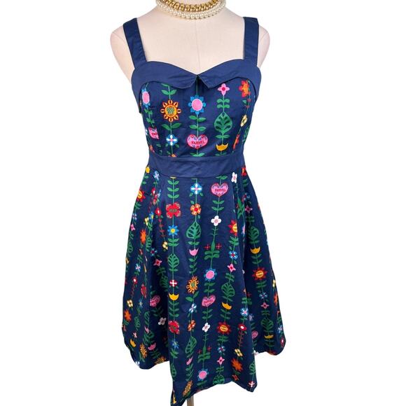 Disney Dress Shop It’s a Small World Mini Dress navy blue size medium M - Picture 1 of 6